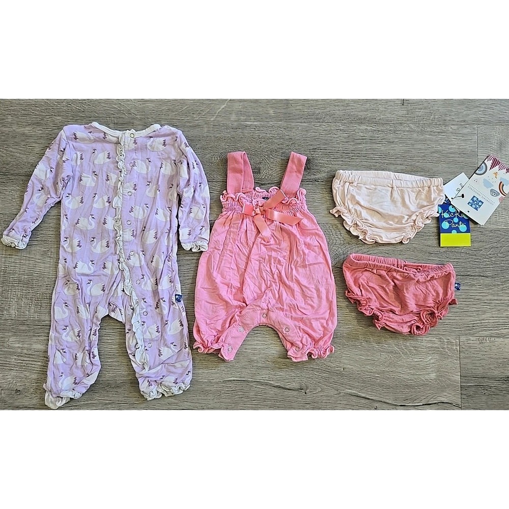 Kickee Pants Baby Girl Clothing Size 3-6 Months Mixed Lot Of 4 Pink Purple